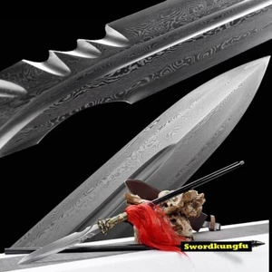 BattleReady Spear scharf gefaltet Damaststahl Speerspitze Jagdschwert abnehmbar - Bild 1 von 11