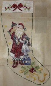 22" CHRISTMAS STOCKING Needlepoint Tramme Kit: SANTA CLAUS - Picture 1 of 4