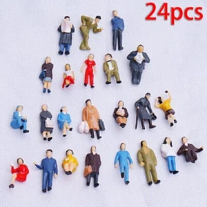 24x Model People Figure Mix Painted Passenger Train Railway Building Scale 1:87 - Picture 1 of 9