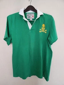 Ralph Lauren Rugby Polo Skull Shirt Tee Kragen Knopfleiste Baumwolle Kurzarm M - Bild 1 von 9