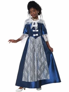 Colonial Period Blue Dress Historical Victorian Regency Child Girls Costume - Picture 1 of 5