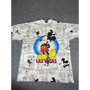 Vintage Disney Mickey Mouse Grafik T-Shirt Herren L Comic AOP Retro Einzelnaht USA - Bild 1 von 6