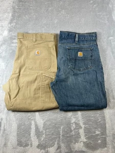 Pantalone Carhartt 40x34 Biege & Blu Denim Relaxed Fit Lavoro 102291-253 102807 H39 - Foto 1 di 23
