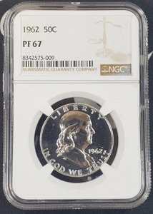 **WOW PF67** 1962-P Franklin Half-Dollar - NGC Graded PR67 -009 - Bild 1 von 4