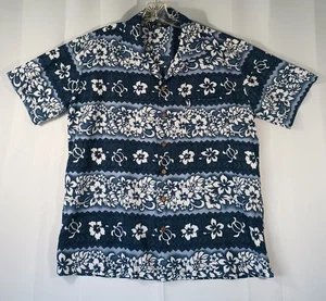 Camisa hawaiana grande vintage Roundy Bay para hombre azul Aloha estampado floral por todas partes - Imagen 1 de 15