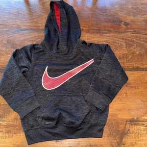 Nike Boys Hoodie Sweatshirt Swoosh Therma-Fit Fleece Lined Sz 5 - Picture 1 of 4
