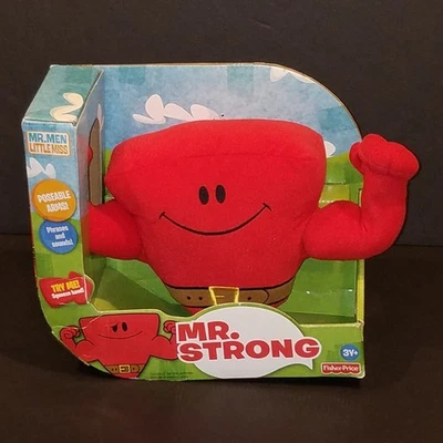 The Mr Men Show Mr Strong Talking Plush Figure 2009 Fisher Price NEW Little Miss - Image 1 of 4