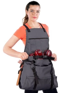 Gardening Apron – Harvest Pouch, Pockets, Loops, Cross-back Straps, Water-Res... - Picture 1 of 7
