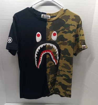 A Bathing Ape Split Shark Head WGM World Gone Mad T-Shirt ~~ Adult Small **EUC** - Image 1 of 4