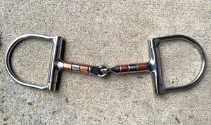 5" stainless steel  jointed dee snaffle bit w/copper & stainless rollers - Picture 1 of 1