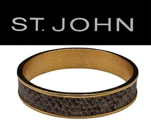 Brazalete estrecho St John Knits .5" tono dorado estampado pitón nuevo sin etiquetas precio de venta sugerido por el fabricante 240 USD - Imagen 1 de 3