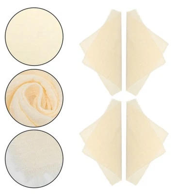  Tovaglioli da cena in cotone e lino da 4 pezzi Tovaglioli quadrati Tovaglioli - Immagine 1 di 4