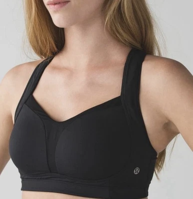 Sujetador deportivo negro Lululemon Ta Ta Ta Ta cierre de gancho trasero talla 36D (faltan almohadillas) Foto 1 de 4