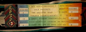 GRATEFUL DEAD - JERRY GARCIA - 22. APRIL 1983 - NEW HAVEN COLISEUM - TICKET - Bild 1 von 2