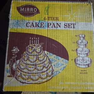 Vintage Mirro 4-STUFIGES KUCHENFORM SET Originalkarton Aluminium  - Bild 1 von 2