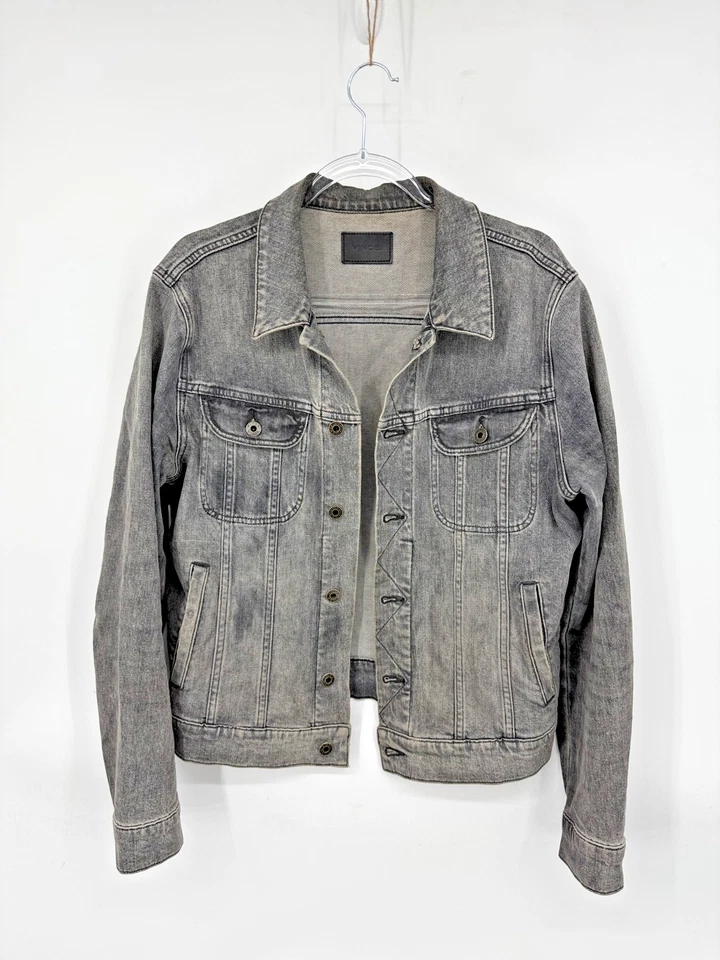 Vince. Washed Gray Denim Jacket Button Front Modern Grunge Casual Cool Girl - Image 1 of 4