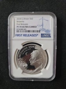 2024 NGC PF70 ULTRA CAMEO 1OZ SILVER PROOF BRITANNIA COIN - Picture 1 of 4