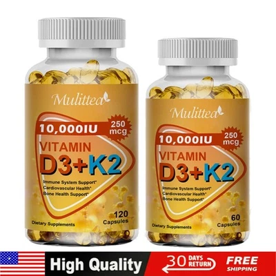 Vitamin D3 10000 IU with K2 (MK7) Supplement,High Potency, Bone,Immune Support - Image 1 of 4