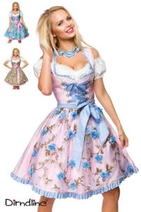 Dirndline Damen Dirndl 34 36 38 40 42 44 46 blau grün rosa Schürze Oktoberfest - Bild 1 von 19