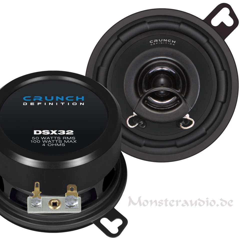 Crunch DSX-32 100 Watt Lautsprecher 8,7cm 2-Wege Koaxial Auto Boxen Set 87mm - Bild 1 von 1