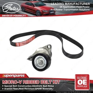 Gates Alt Micro-V Ribbed Belt Kit for Citroen C2 JM C3 FC FN C4 LA NFU With AC - Picture 1 of 2
