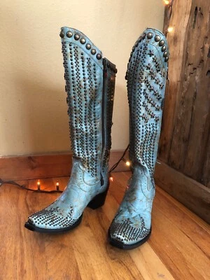 Double D Ranch - Stars and Stripes 靴子 - 全新带盒 - 8.5 - 女士 - 零售920美元 — 第 1/4 张图片