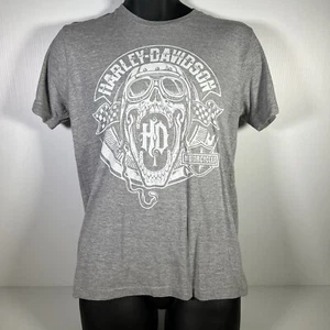 Harley Davidson Motorcycles Graphic T-Shirt Mens M Grey/White 47/65 - Picture 1 of 7