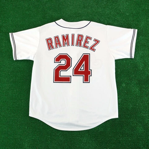 Manny Ramirez Cleveland Indians Home White Sewn Jersey by Majestic Men's Cover