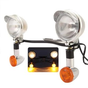 Passing Light Bar Fog Turn Signals For Harley Touring Fatboy Road Glide Softail - Picture 1 of 11