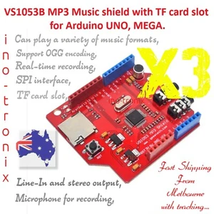VS1053B MP3 Music shield with TF card slot for Arduino UNO MEGA - 3pcs - Picture 1 of 5