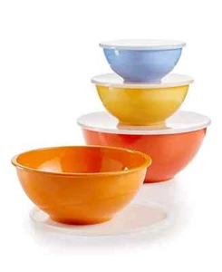 Martha Stewart Collection La Dolce Vita Melamin 8 Teile Schüssel & Deckel Set - Bild 1 von 1
