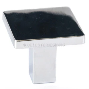 Square Knob Cabinet Knob Polished Chrome Solid Zinc - Picture 1 of 2