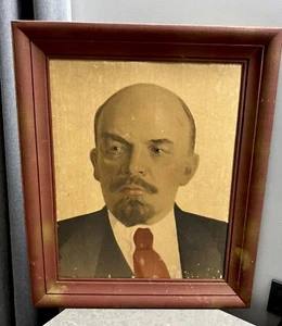 Vintage USSR Communist Office Picture of V.Lenin Leader Of 1917 Revolution - Picture 1 of 13