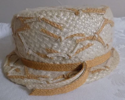 Винтажная Marche' Exclusive 22 натуральный бежевый соломенное ведро шляпа с сеткой - Изображение 1 из 4