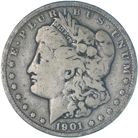 1901 (P) Morgan Silver Dollar Very Good VG See Pics A281 Cover