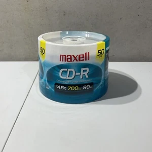 NEW 50 Pack Maxell CD-R 700MB 48 x 80 Min Recordable Disc Spindle 50 pack Sealed - Picture 1 of 5