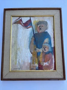 1960'S PROTEST PAINTING DEMONSTATORS MODERNISM EXPRESSIONISM ABSTRACT EXHIBITED - Picture 1 of 22