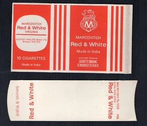 Alte LEERE Zigarettenschachtel Marcovitch + sl. Größe 10 rot & weiß Stil 5 #856 - Bild 1 von 1