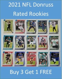 2021 Panini Donruss NFL Rated Rookie cards Buy 3 Get 1 FREE - Mac Jones, Chase - Picture 1 of 1