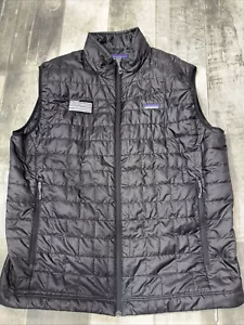 Patagonia Vest Mens XL Black Puffer Quilted Nano Puff Primaloft Insulated Logo - Picture 1 of 12