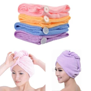 2 Quick Dry Twist Hair Turban Towel Microfiber Hair Wraps Bath Cap Hat Spa - Picture 1 of 1