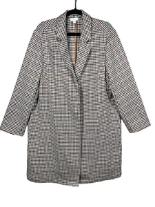 J. Jill Sonoma Houndstooth Duster Coat Womens XL Preppy Rustic Academia Country - Picture 1 of 18