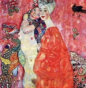 The girlfriends by Gustav Klimt Giclee Fine Art Print Repro on Canvas - Picture 1 of 1