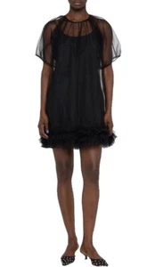 Molly Goddard Black Trixy Minidress UK 14/US 4 6 Small Medium NWT - Picture 1 of 4