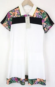 SWEATY BETTY Volley Tennis Womens Dress L White Stretchy Short Sleeved - Picture 1 of 9
