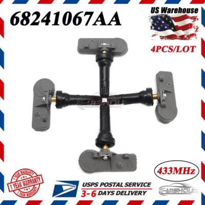 (4) 56029398AB 68241067AB TPMS TIRE PRESSURE SENSOR FOR CHRYSLER JEEP DODGE - Image 1 of 4