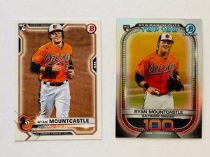 2021 Bowman Paper RYAN MOUNTCASTLE RC + Bowman Top 100 RC Orioles - Picture 1 of 2