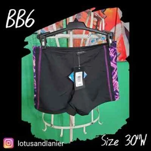BB6 Women's  Chlorine Resistant Purple Lightning Boy Shorts  Sz 30" W - Picture 1 of 8