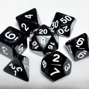 Basic Black 7 Würfel Set Poly RPG DnD Dungeons Dragons AD&D Pathfinder d20 - Bild 1 von 2