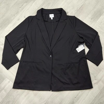 ¡Nuevo con etiquetas! Blazer negro de un botón separado para mujer Nine West talla grande 3X Foto 1 de 4